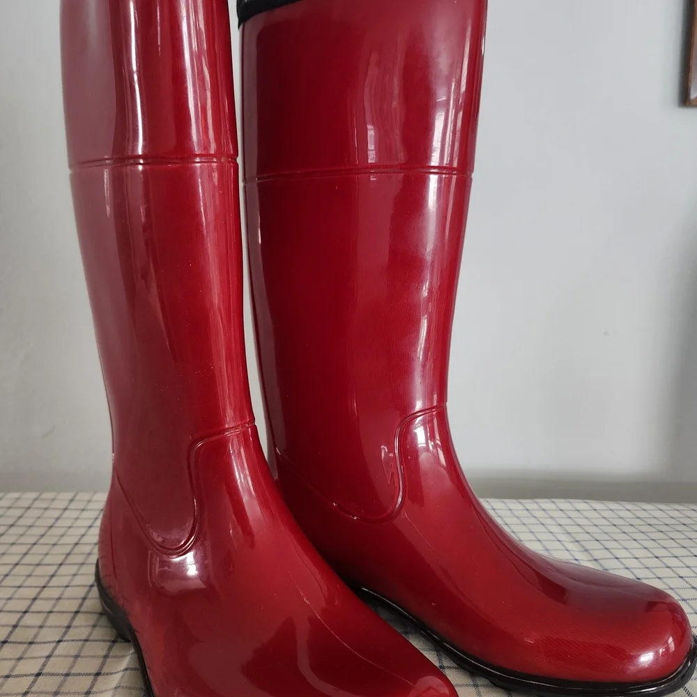 Kamik Red Rain Boots Lined With Polartec - Picture 3 of 7